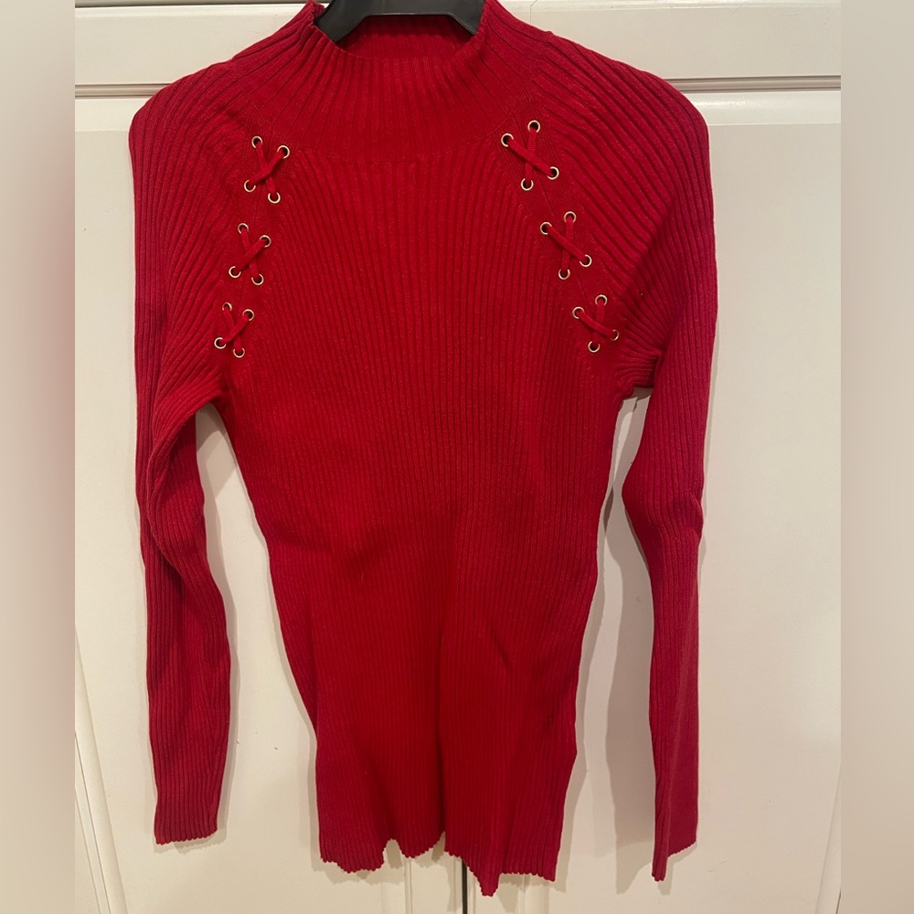 INC red sweater with detailing Size XL